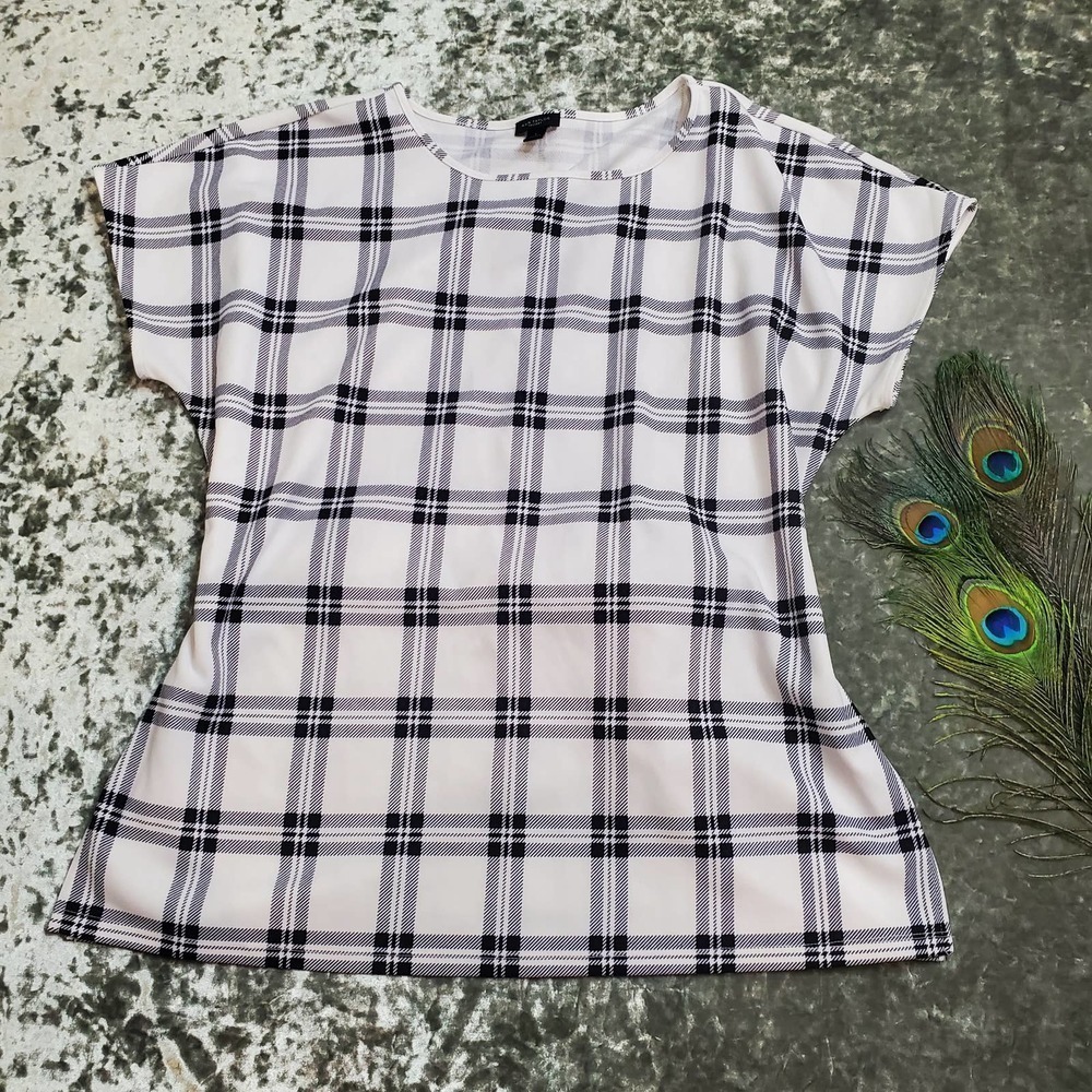 Ann Taylor Square Print Top W/ Belt